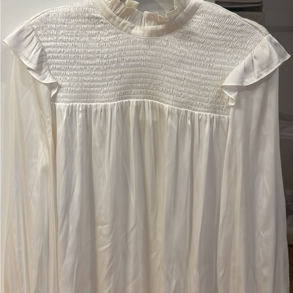 The Kooples Elegant White Ruffled Blouse
